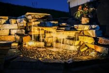 water feature with lighting