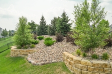 retaining wall and low maintenance garden