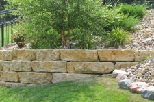 retaining wall and garden